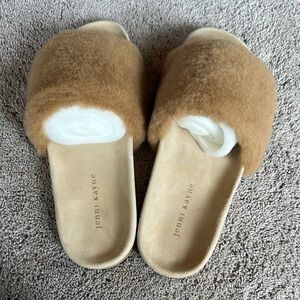 Jenni Kayne Tan Shearling Slides